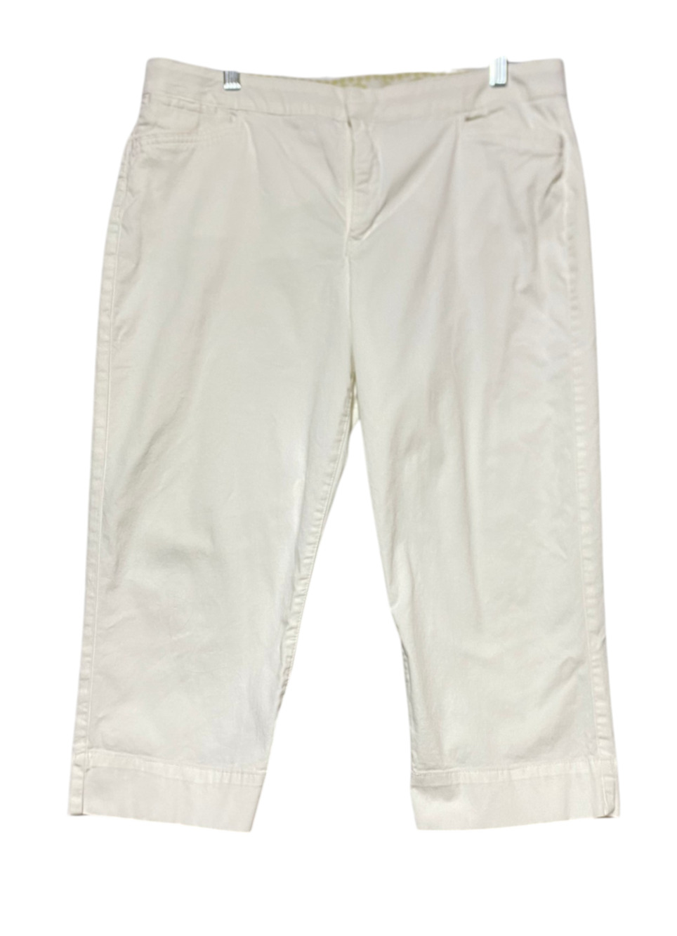 Bandolino Women's Maureen Stretch Capri Chino Pants White Size 14